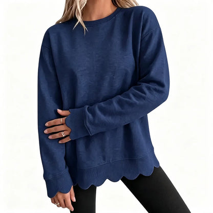 Women's Heather Crew Neck Oversized Tunic Sweatshirt