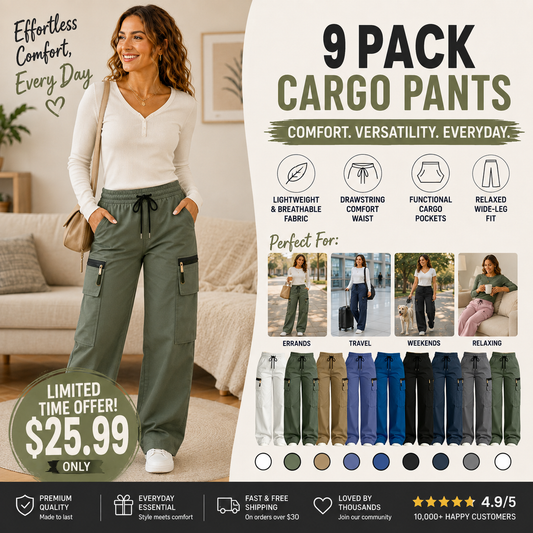 Women's Lightweight Loose Cargo Pants – Quick-Drying Breathable Multi-Pocket Trousers