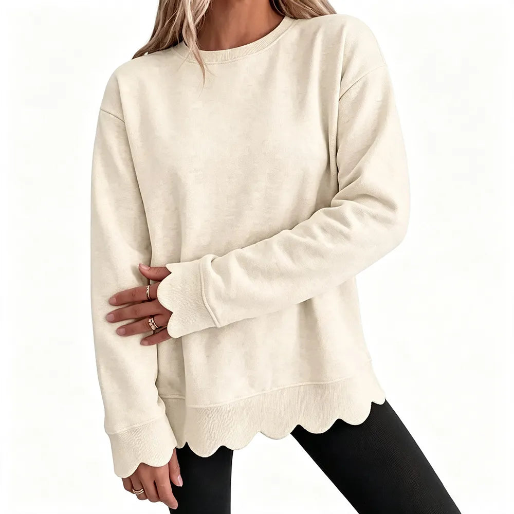 Women's Heather Crew Neck Oversized Tunic Sweatshirt