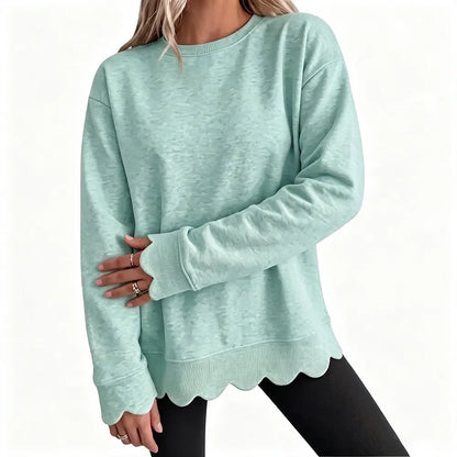 Women's Heather Crew Neck Oversized Tunic Sweatshirt
