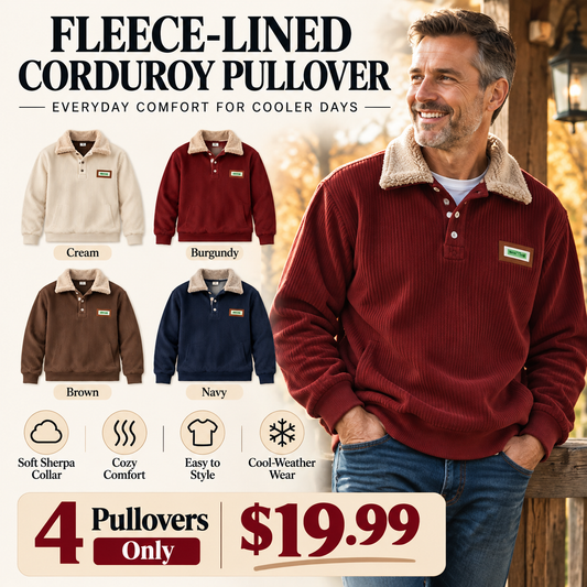 Corduroy Polo collar sweater couple autumn and winter