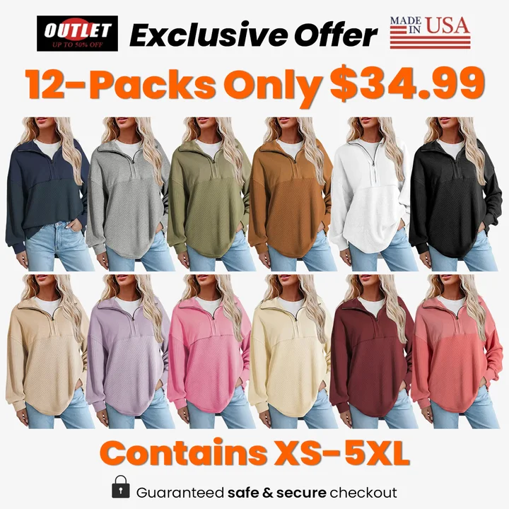 Women's Waffle Knit Half-Zip Pullover