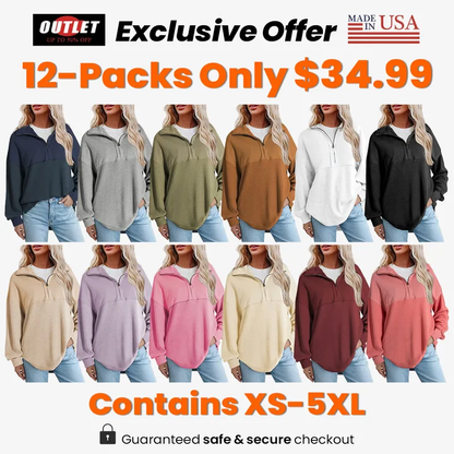 Women's Waffle Knit Half-Zip Pullover