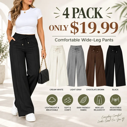 Women's Wide Leg Vertical Line Pleated Pants