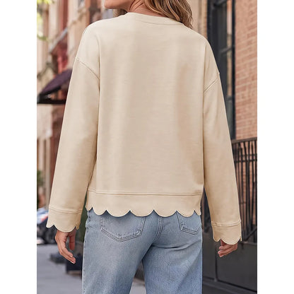 Women's Heather Crew Neck Oversized Tunic Sweatshirt