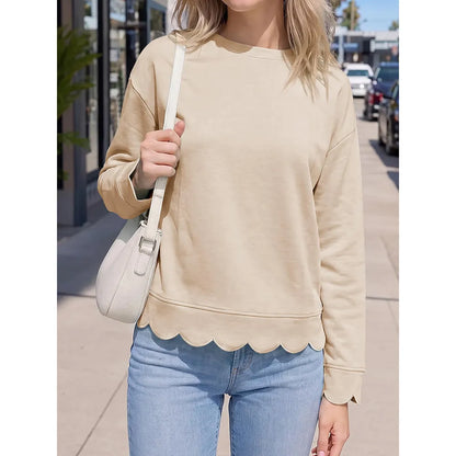 Women's Heather Crew Neck Oversized Tunic Sweatshirt