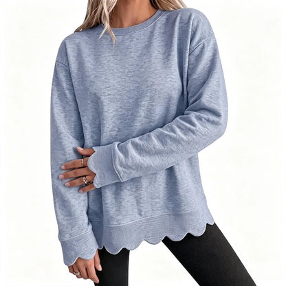 Women's Heather Crew Neck Oversized Tunic Sweatshirt