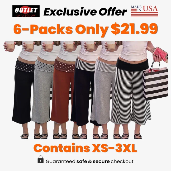 🔥Women's Mid Waist Turn-Up Capri Leggings