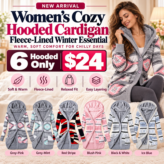 🌸Hot Sale💖Women's Mid-Length Hooded Knit with Cotton Lining