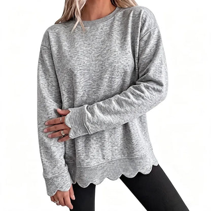 Women's Heather Crew Neck Oversized Tunic Sweatshirt