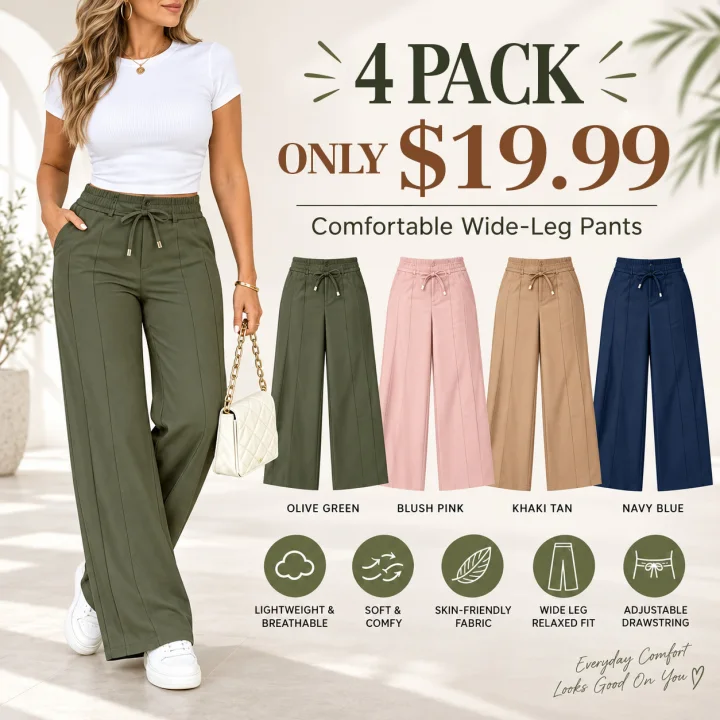 Women's Wide Leg Vertical Line Pleated Pants