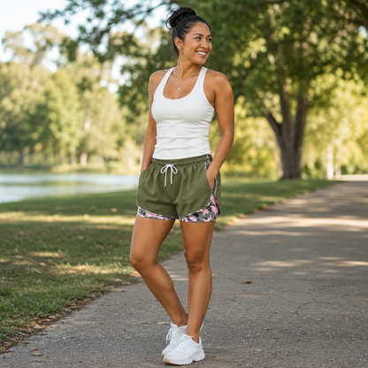 【LAST DAY SALE】Women’s casual athletic shorts with pockets（dan）