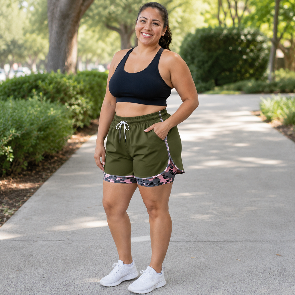 【LAST DAY SALE】Women’s casual athletic shorts with pockets（dan）