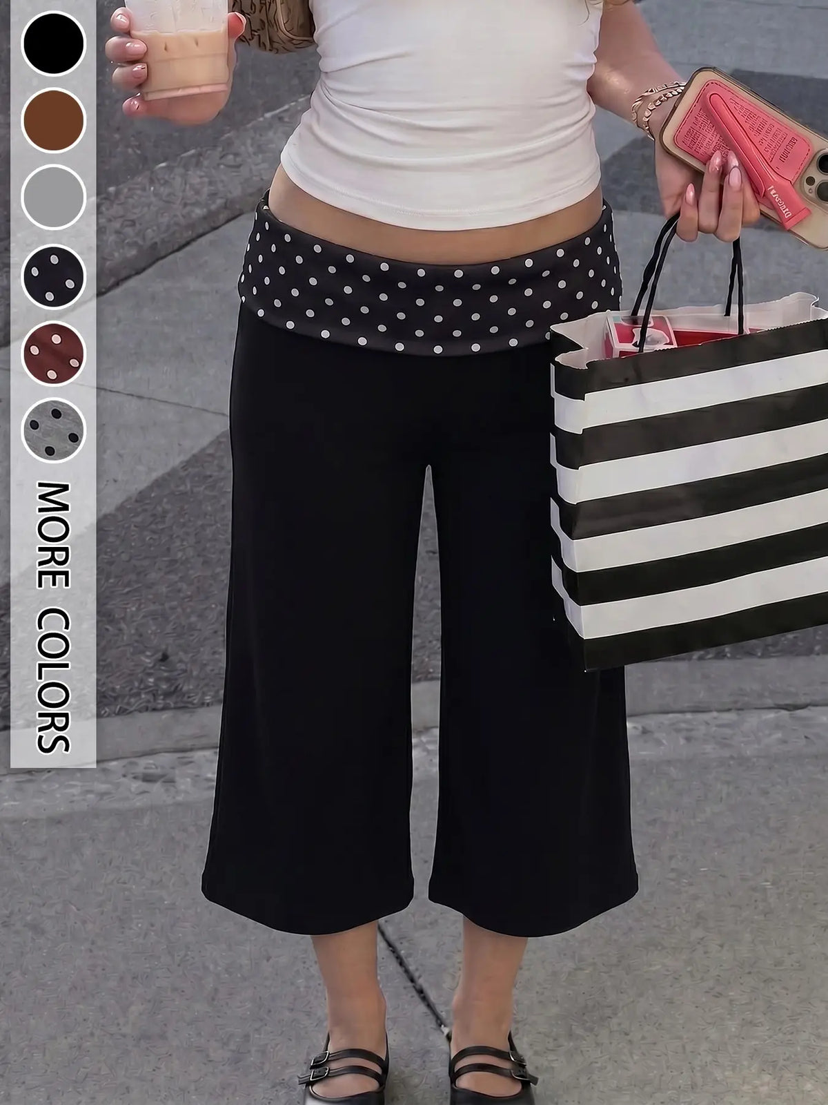 🔥Women's Mid Waist Turn-Up Capri Leggings