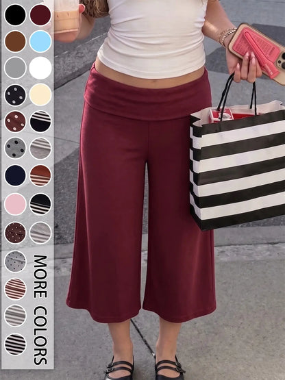 🔥Women's Mid Waist Turn-Up Capri Leggings