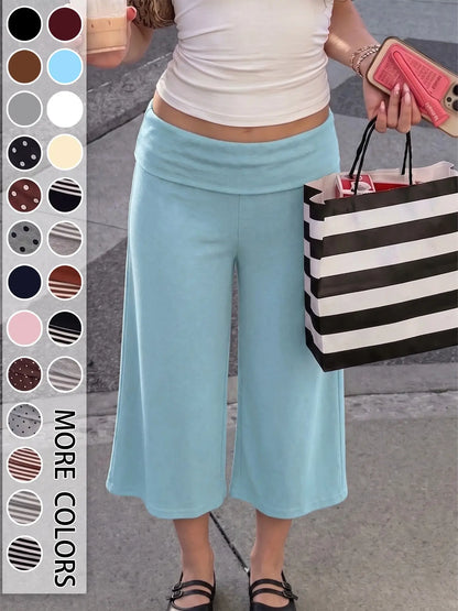 🔥Women's Mid Waist Turn-Up Capri Leggings