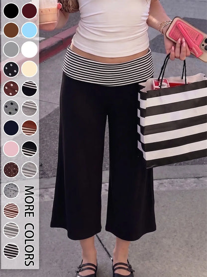 🔥Women's Mid Waist Turn-Up Capri Leggings