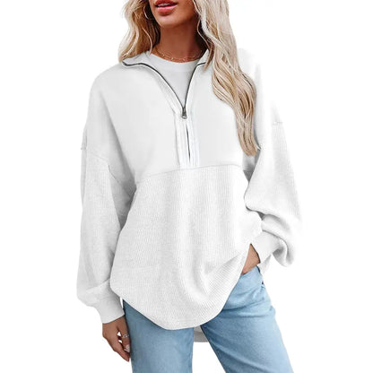Women's Waffle Knit Half-Zip Pullover